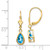 14k 8x5mm Pear Blue Topaz Leverback Earrings