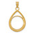 Wideband Distinguished Coin Jewelry 14k Polished and Diamond-cut Lightweight Teardrop 16.5mm Prong Coin Bezel Pendant