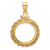 Wideband Distinguished Coin Jewelry 14k Polished Rope and Diamond-cut 16.5mm x 1.35mm Screw Top Coin Bezel Pendant