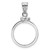 Wideband Distinguished Coin Jewelry 14k White Gold Polished 16.5mm x 1.35mm Screw Top Coin Bezel Pendant
