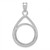 Wideband Distinguished Coin Jewelry 14k White Gold Polished and Diamond-cut Teardrop 16.5mm Prong Coin Bezel Pendant