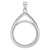 Wideband Distinguished Coin Jewelry 14k White Gold Polished and Diamond-cut Teardrop 27.0mm Prong Coin Bezel Pendant