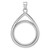 Wideband Distinguished Coin Jewelry 14k White Gold Polished Lightweight Teardrop 22.0mm Prong Coin Bezel Pendant