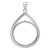Wideband Distinguished Coin Jewelry 14k White Gold Polished Lightweight Teardrop 27.0mm Prong Coin Bezel Pendant