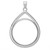 Wideband Distinguished Coin Jewelry 14k White Gold Polished Lightweight Teardrop 32.7mm Prong Coin Bezel Pendant
