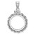 Wideband Distinguished Coin Jewelry 14k White Gold Polished Rope 16.5mm x 1.35mm Screw Top Coin Bezel Pendant