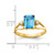 14k 8x6mm Emerald Cut Blue Topaz AA Diamond ring