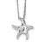 Charming necklace and earring set crafted in sterling silver with rhodium plating, featuring a playful starfish design accented with sparkling diamonds.