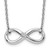 Timeless sterling silver rhodium-plated set featuring the infinity symbol with sparkling diamond accents.