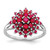 Crafted in rhodium-plated sterling silver, this refined set pairs a striking ruby ring with a matching ruby bracelet.