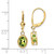 14k 8x6mm Oval Peridot Leverback Earrings