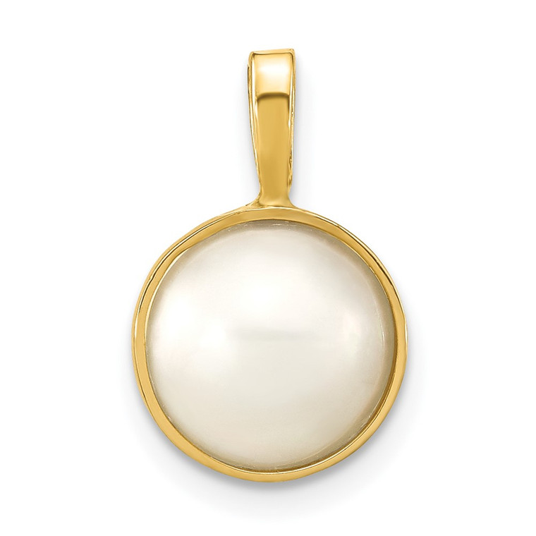 14K 9-10mm White Saltwater Mabe Pearl Pendant