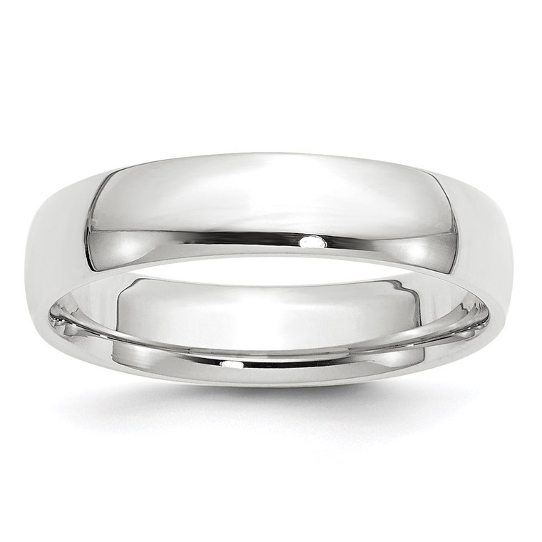 10k White Gold 5mm Lightweight Comfort Fit Wedding Band Size 10