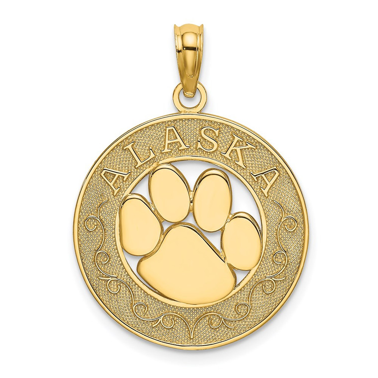 14K ALASKA w/ Bear Paw Charm