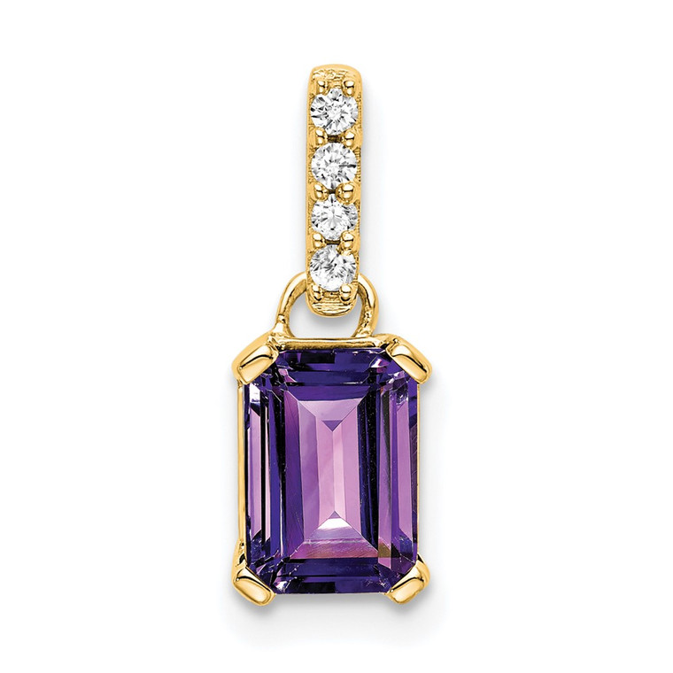 14K Amethyst and Diamond Pendant - PM-CD947023-2423