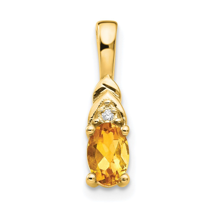 14k Citrine and Diamond Pendant - XB-19156414-1611