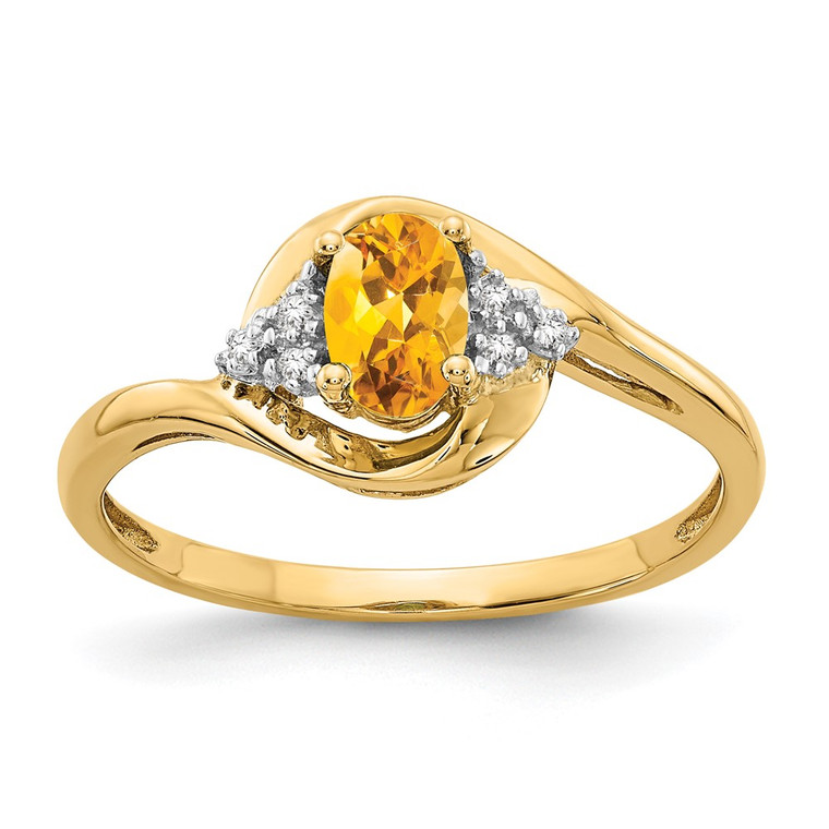 14k Citrine and Diamond Ring - XB-5F1C6B8E-1780