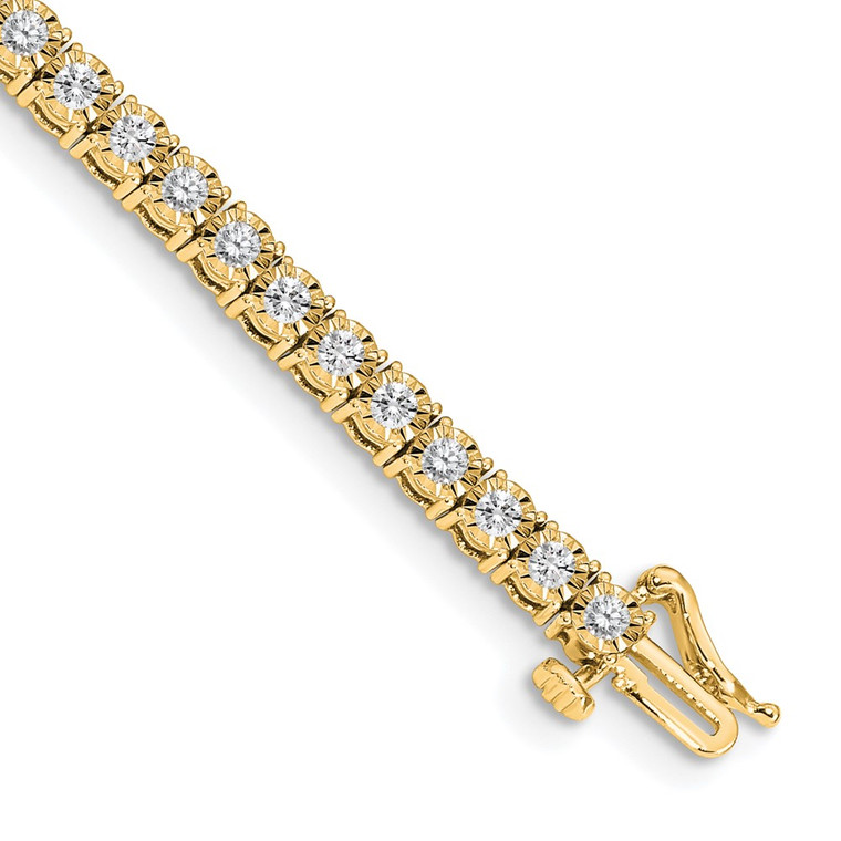 14k Complete 2 carat Diamond Illusion Setting 7 inch Tennis Bracelet - BM-A0BC3F26-7768