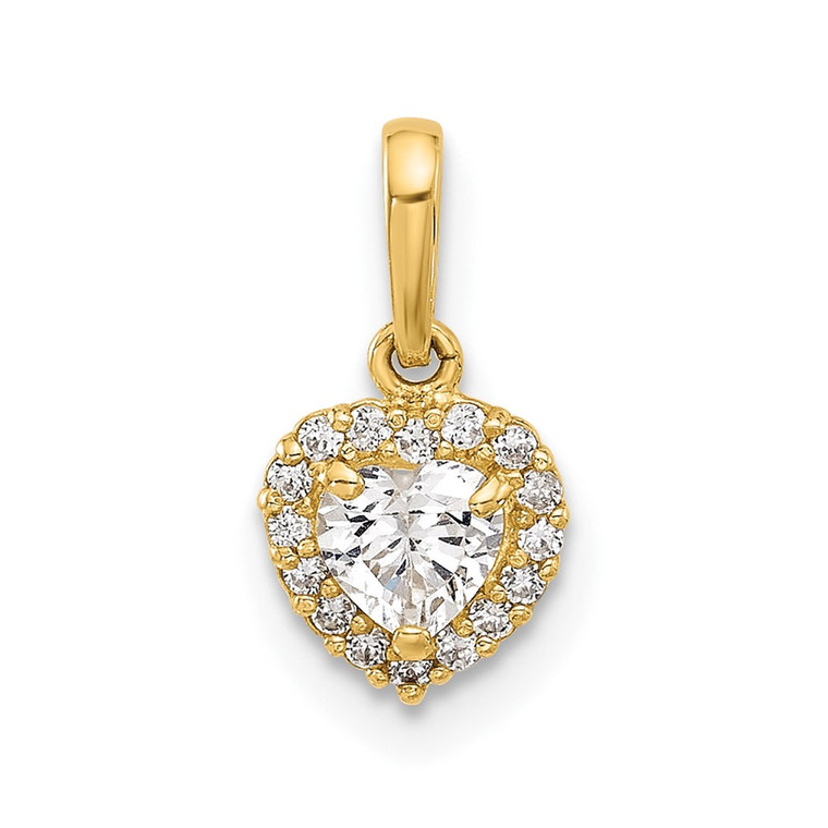 14K CZ Heart Pendant - YC-100C5CF5-2317