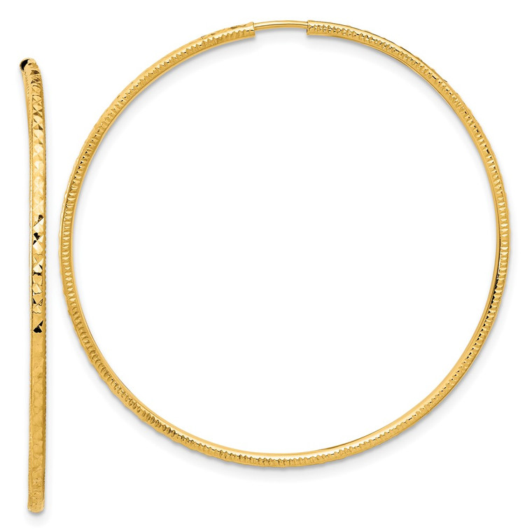 14k D/C 1.50mm Endless Hoop Earrings - TF-A55EF929-2998