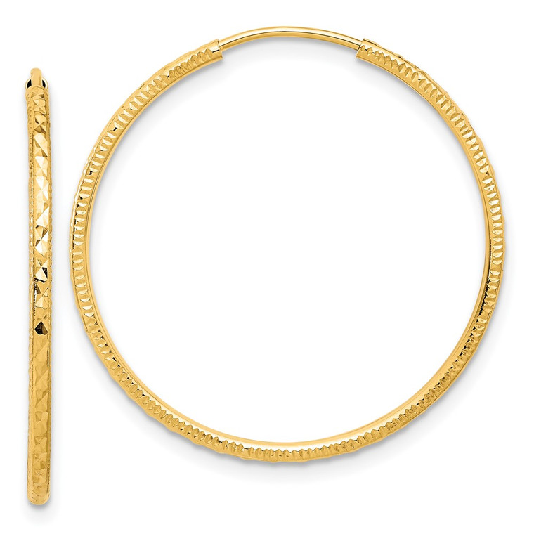 14k D/C 1.50mm Endless Hoop Earrings - TF-ADFA4CF2-3585