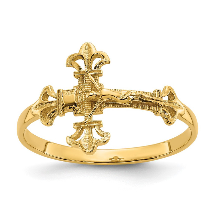 14K Diamond Cut Crucifix Ring - K3-D50C4512-2744