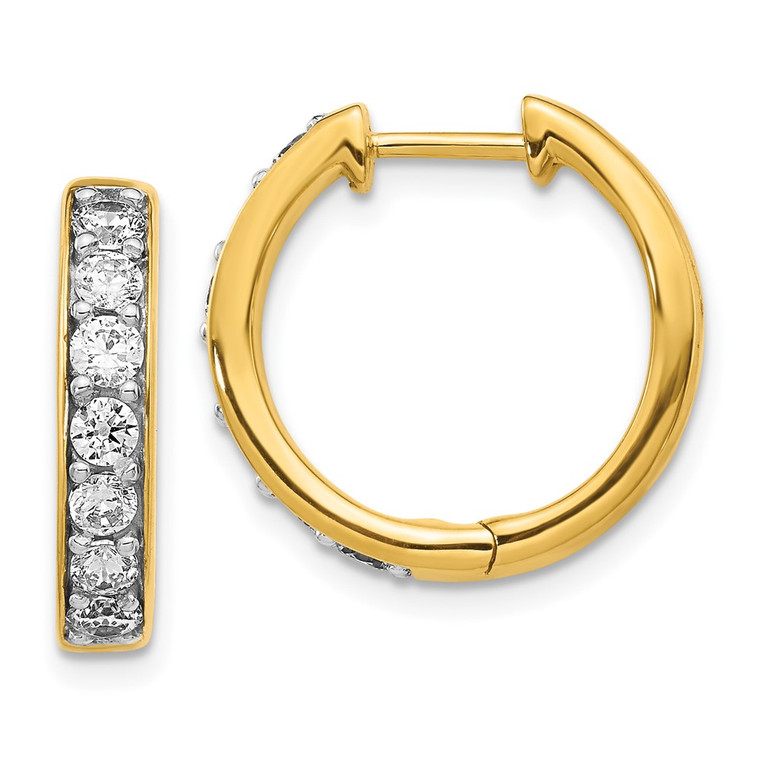 14k Diamond Hinged Hoop Earrings - EM-04C017D5-3583