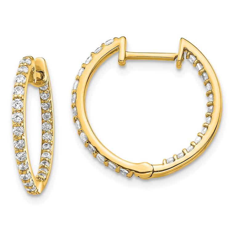 14k Diamond In/Out Hinged Hoop Earrings - EM-E3433F02-9854