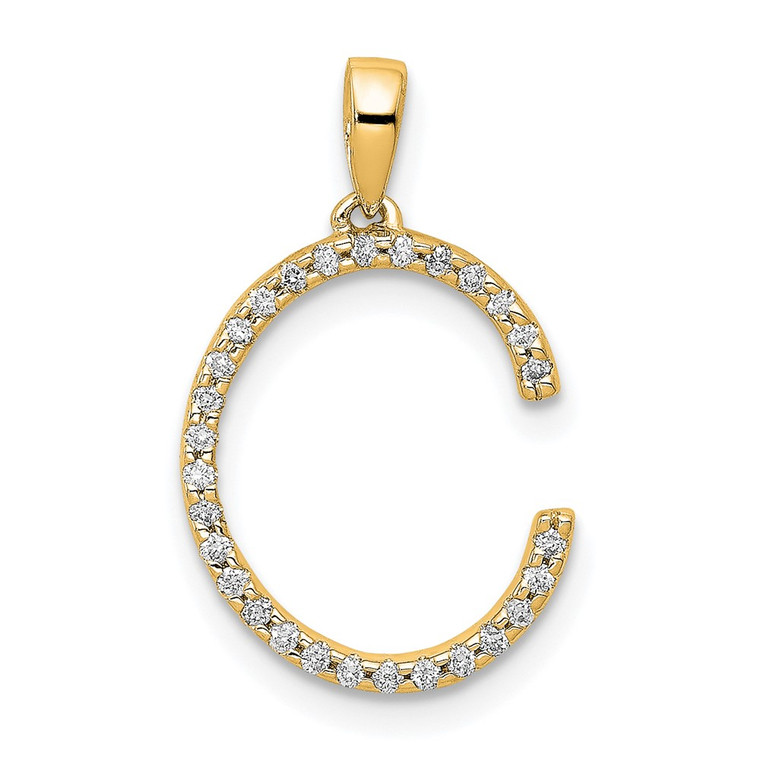14K Diamond Letter C Initial Pendant - PM-287E1EF5-9160