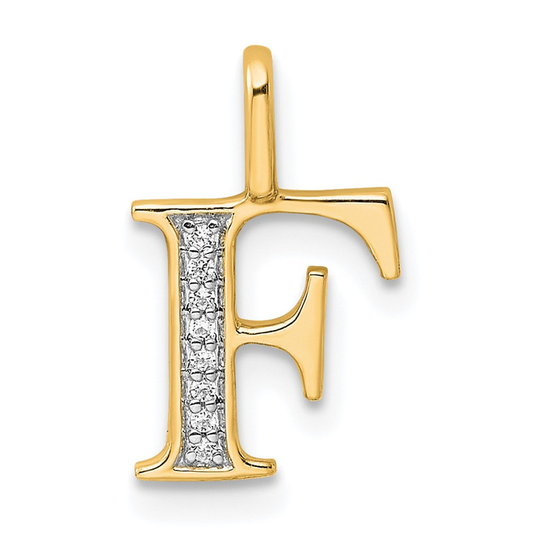 14k Diamond Letter F Initial Pendant - PM-4076B131-7738