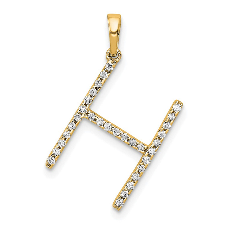 14K Diamond Letter H Initial Pendant - PM-1D3E212D-5340