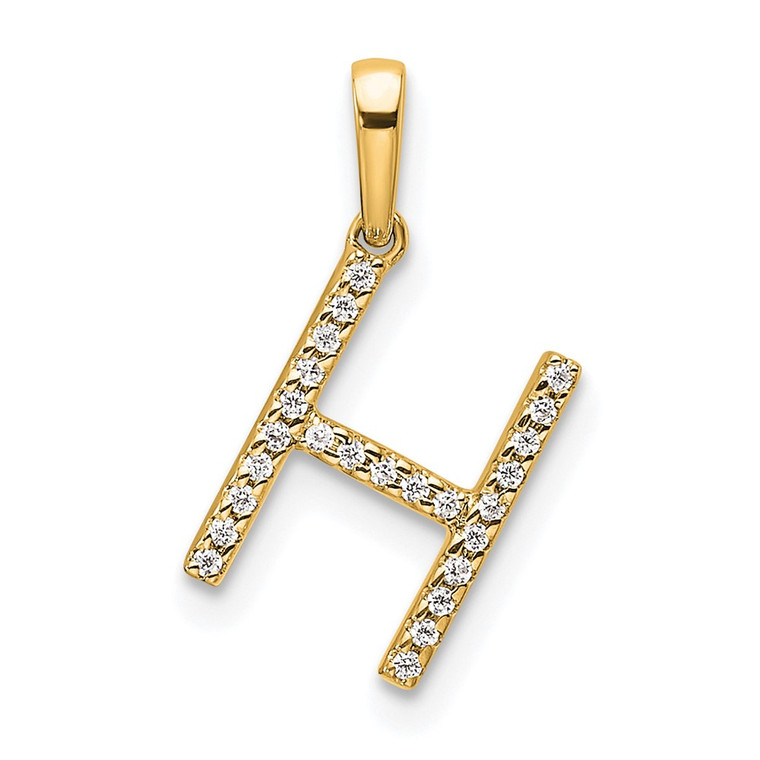 14K Diamond Letter H Initial Pendant - PM-3482C7EC-9067