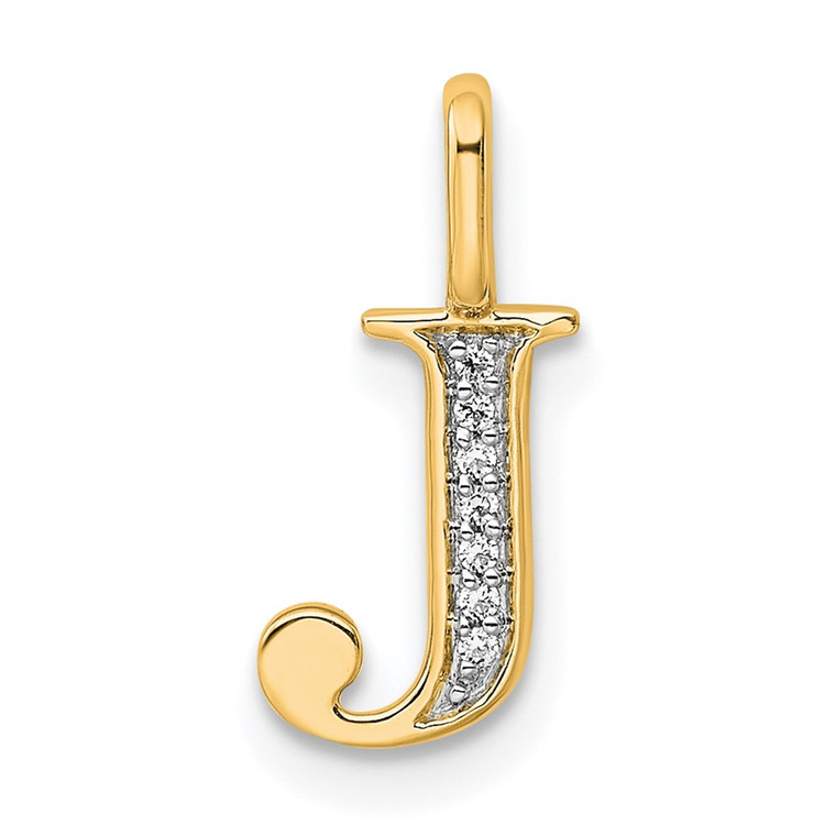 14K Diamond Letter J Initial Pendant - PM-EB5B46B4-4459