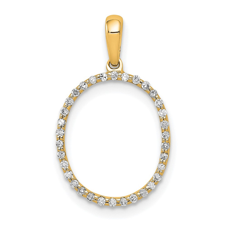 14K Diamond Letter O Initial Pendant - PM-ED14B2A5-7188