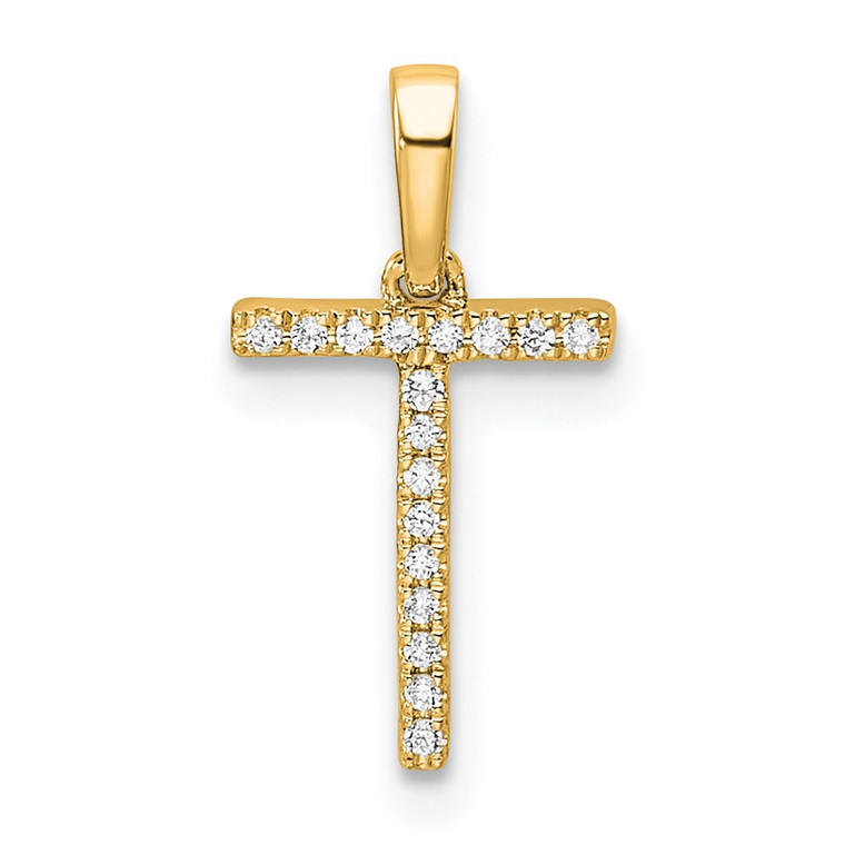 14K Diamond Letter T Initial Pendant - PM-BAAB19F0-3577