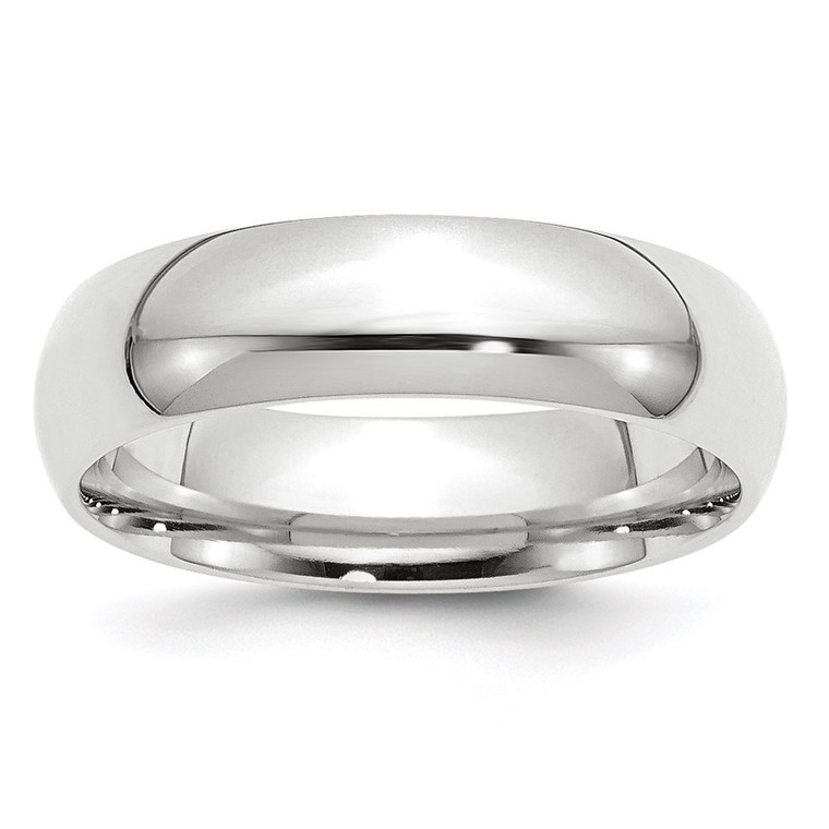 10k White Gold 6mm Standard Weight Comfort Fit Wedding Band Size 7