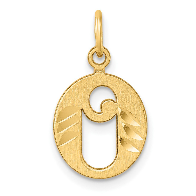 14K Diamond-cut Letter O Initial Charm