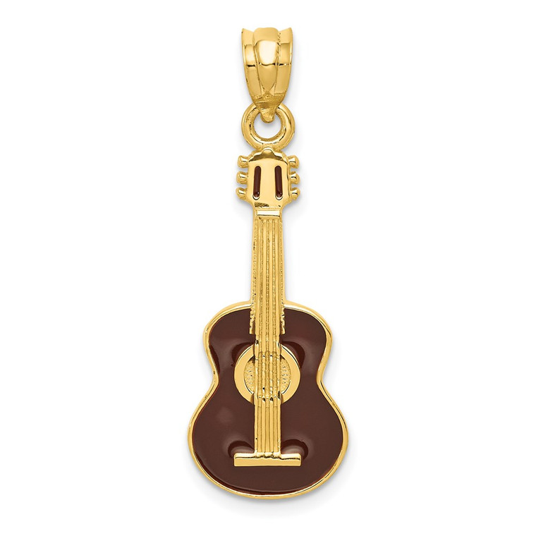 14k Enameled Guitar Pendant