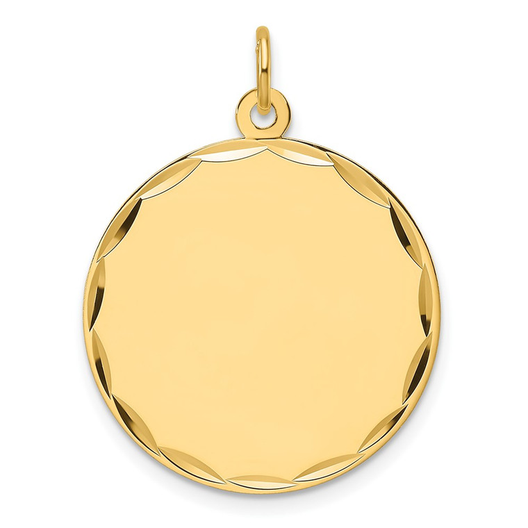 14k Etched .018 Gauge Engravable Round Disc Charm - XM-FAFFB6F4-9915