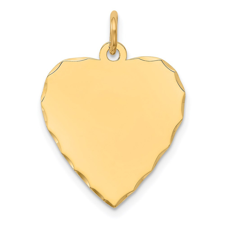 14k Etched .027 Gauge Engravable Heart Disc Charm - XM-8129620B-7574