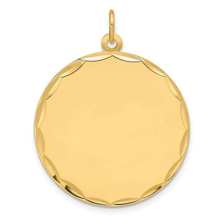 14k Etched .027 Gauge Engravable Round Disc Charm - XM-6C7BDB84-5776