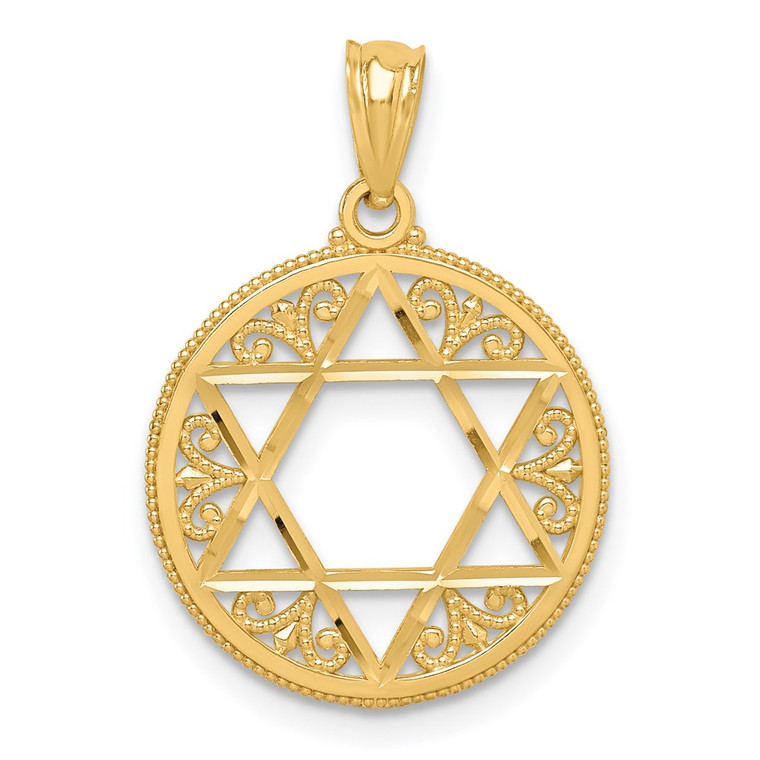 14k Filigree Star of David Pendant