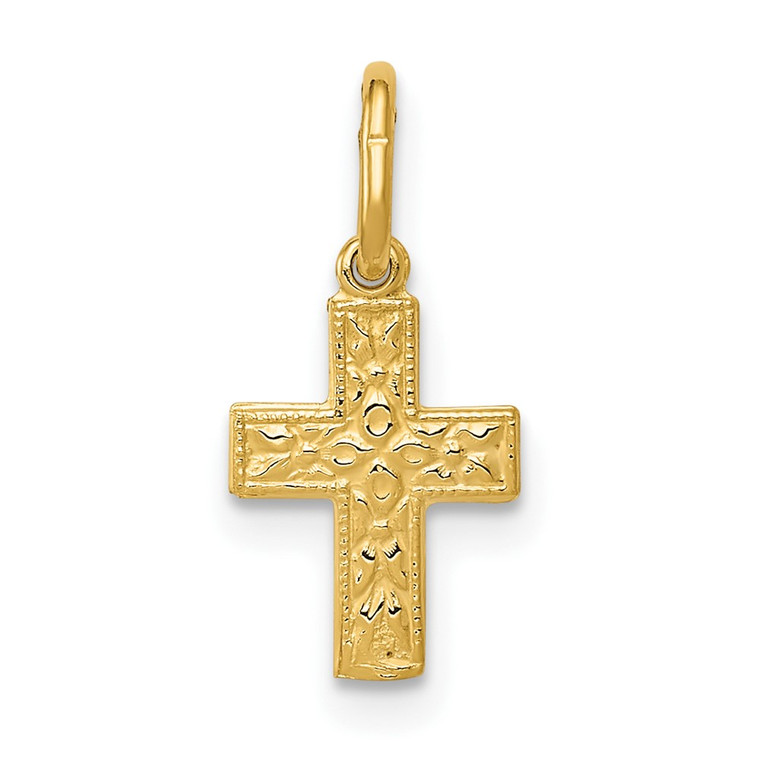 14K Floral Cross Charm - XR-D28EFF2E-1145