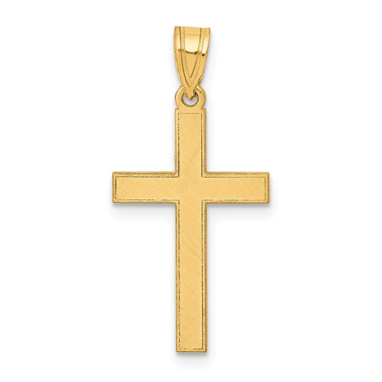 14k Florentine Satin Cross Pendant - XR-10BE0D45-8459