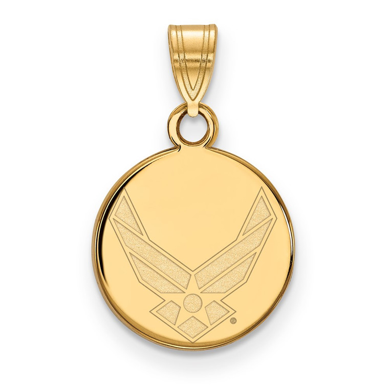 14k Gold LogoArt U.S. Air Force Small Disc Pendant