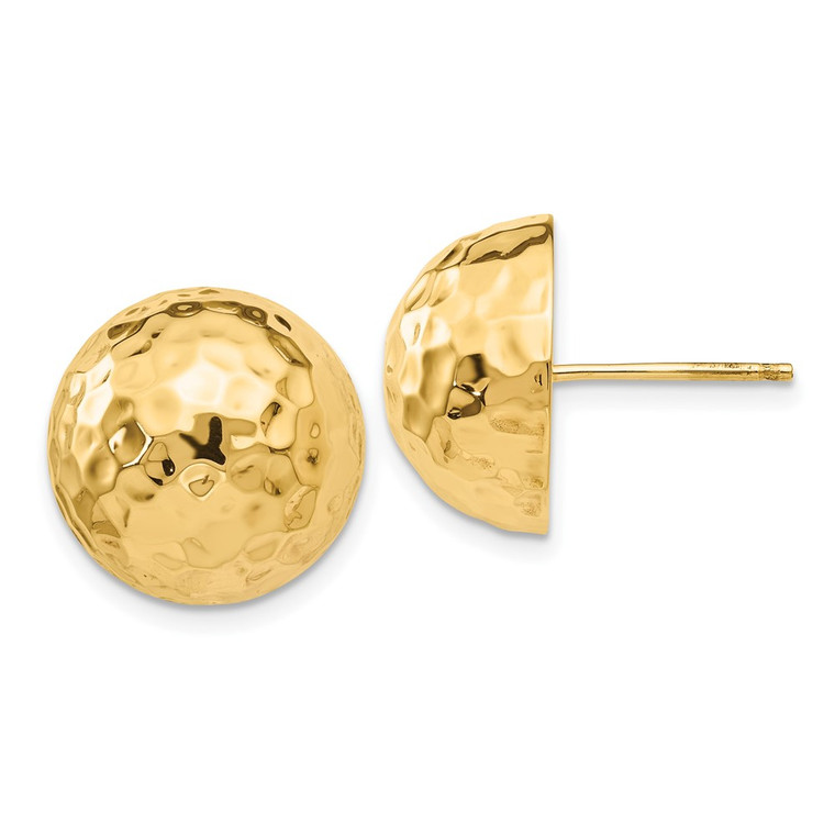 14k Hammered Half Ball Post Earrings - E9-968FDA49-7572