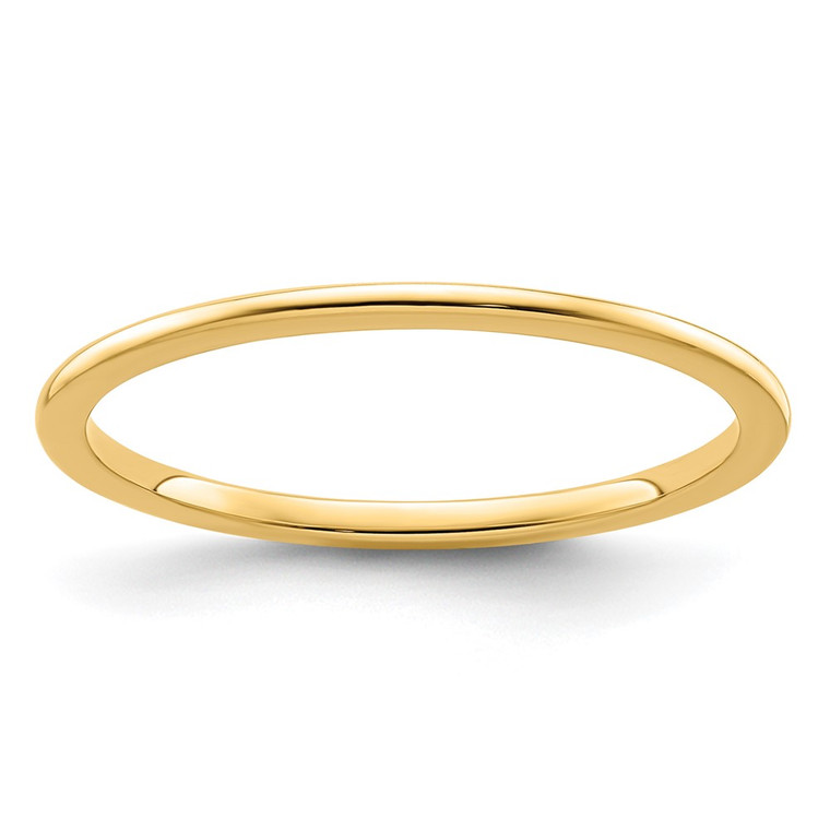 10K Yellow Gold 1.2mm Half Round Polished Stackable Band Size 8.5