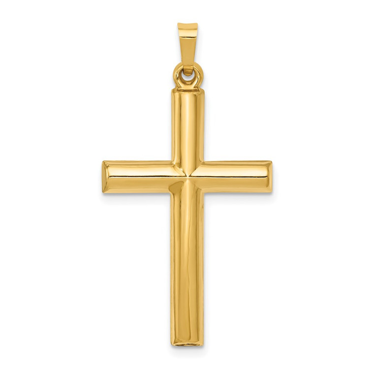 14k Hollow Cross Pendant - XR-5875C537-4515