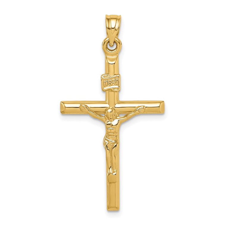 14k Hollow Crucifix Pendant - XR-A1ADE3F5-7411