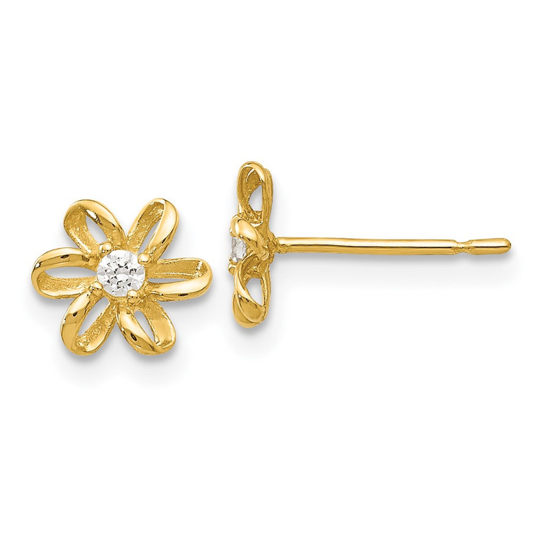14k Madi K CZ Children's Flower Post Earrings - GK-F0F6BDDE-4015
